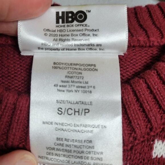 GOT Game of Thrones I Drink and I Know Things Christmas Sweater Maroon Gold Ugly - Picture 4 of 4